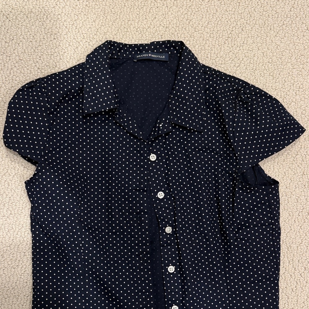 Brandy Melville Polka Dot Shirt - Picture 3 of 4
